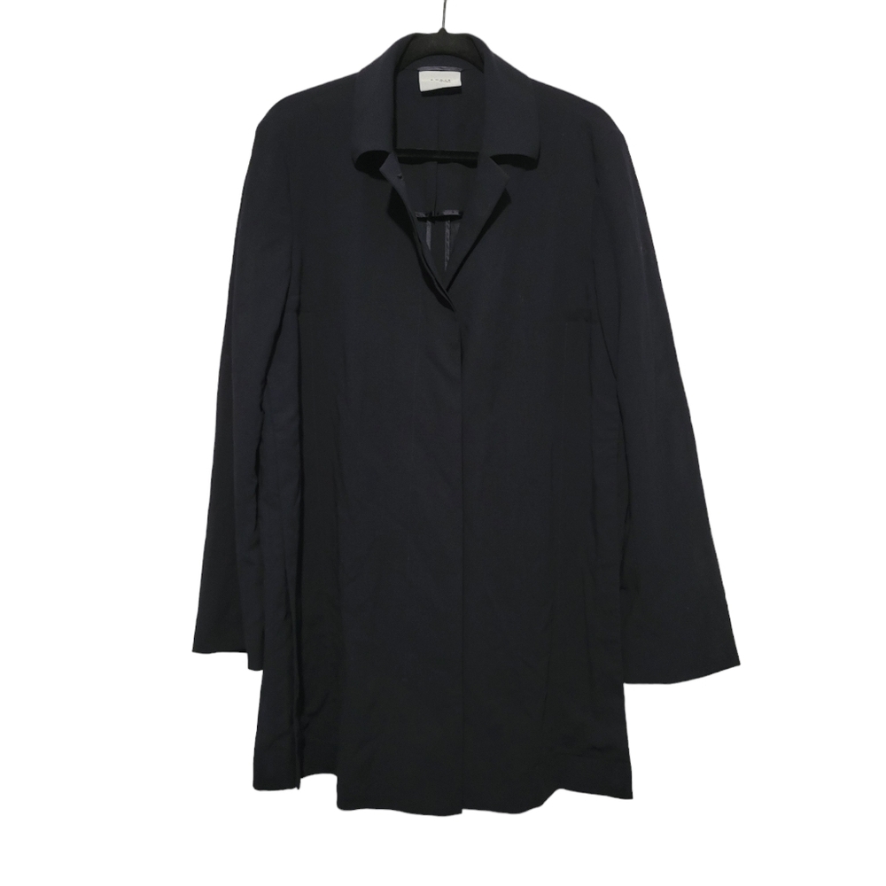Akris Punto Blazer Jacket Sz 10 Black Wool Lightweight Long Buisness Formal